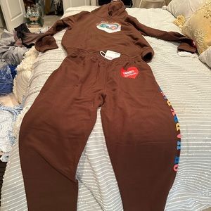 Carebear, dark chocolate, brown sweatshirt with hood